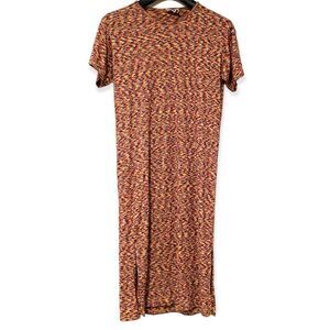 Aegean Multicolored Terry Cloth Split Dress Size Medium
